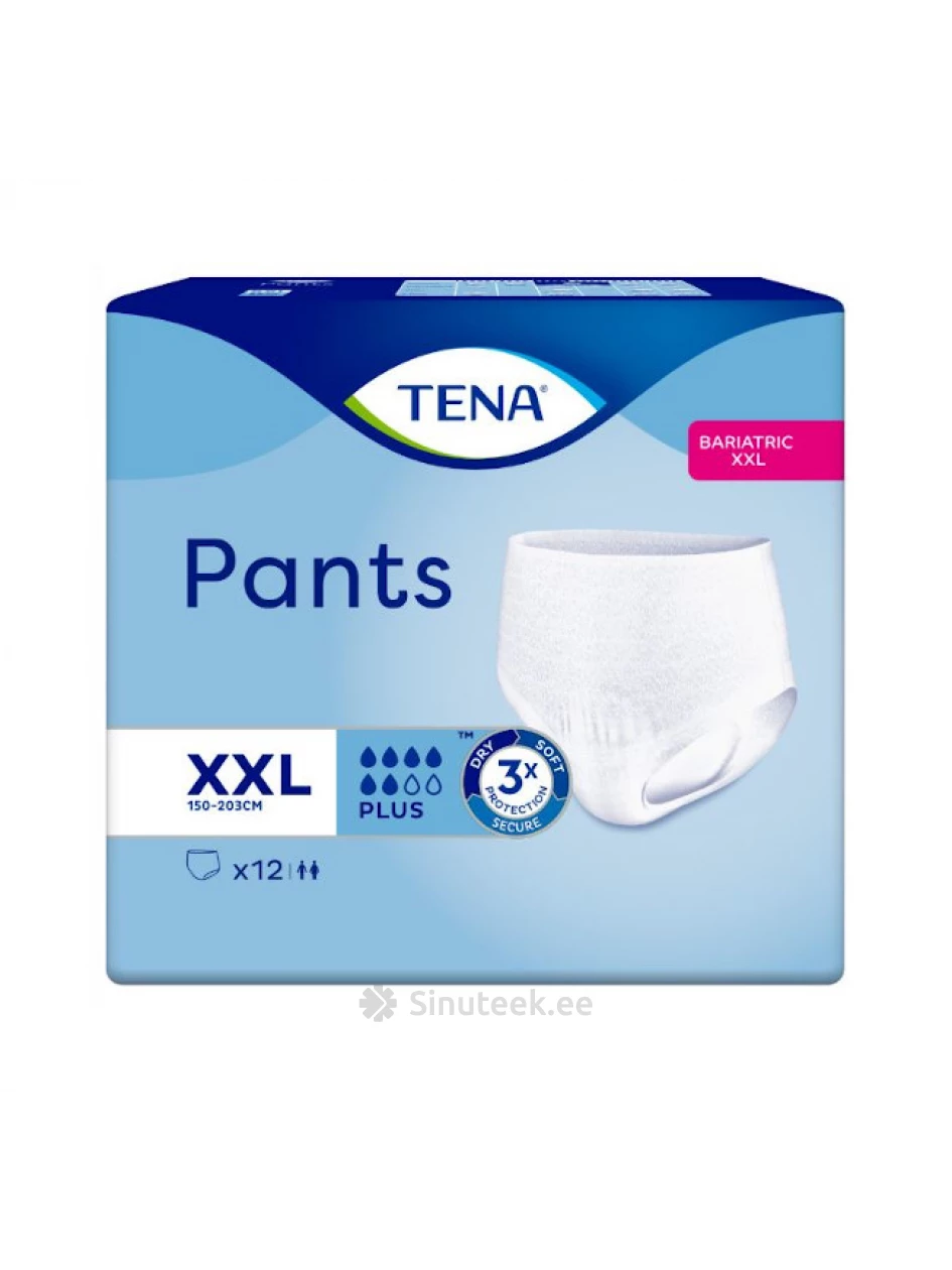 TENA Pants Bariatric Plus впитывающие трусики XXL 150-203 см, 12 шт -  Sinuteek.ee
