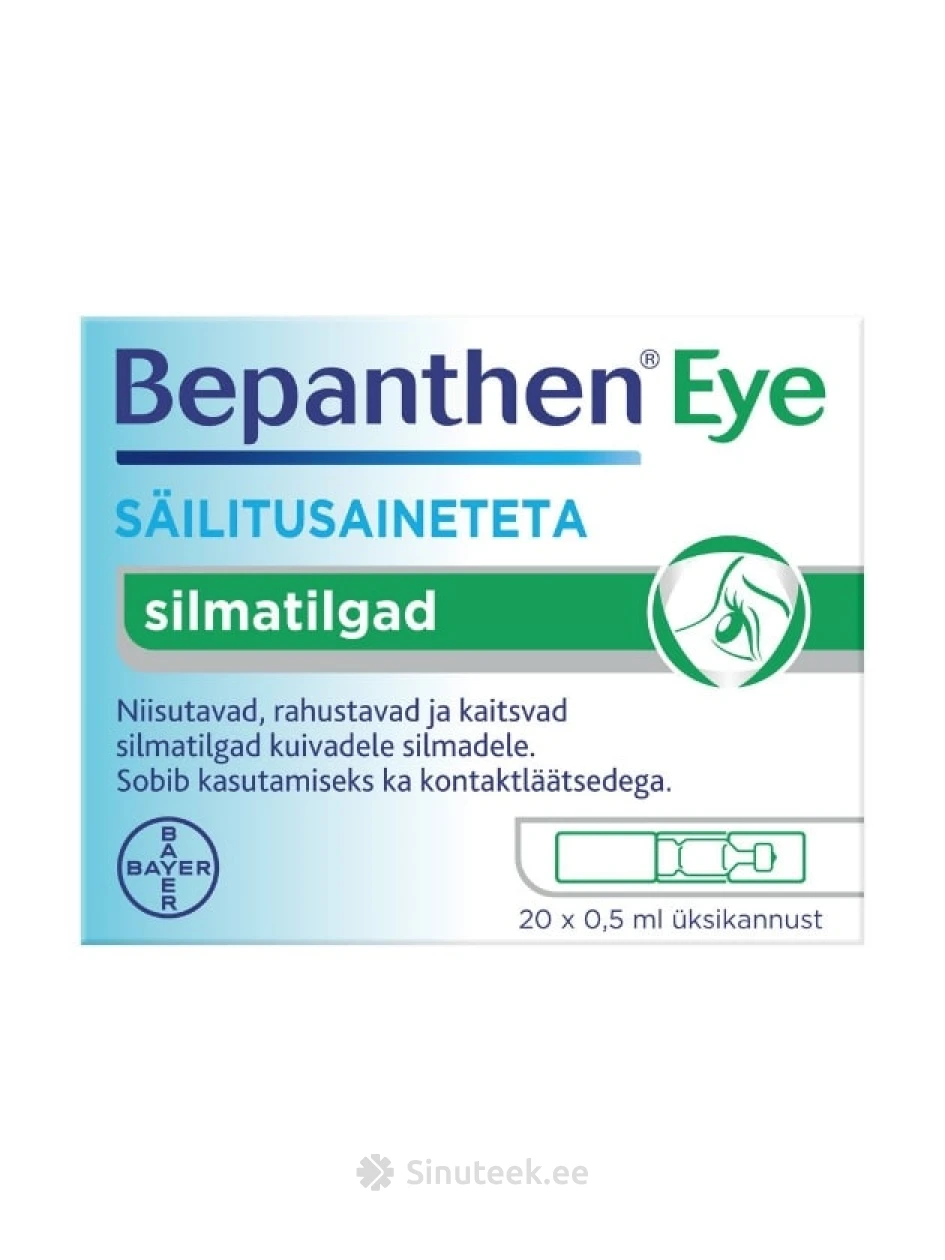 Bepanthen Eye слезы 0,5 мл, 20 разовая доза - Sinuteek.ee