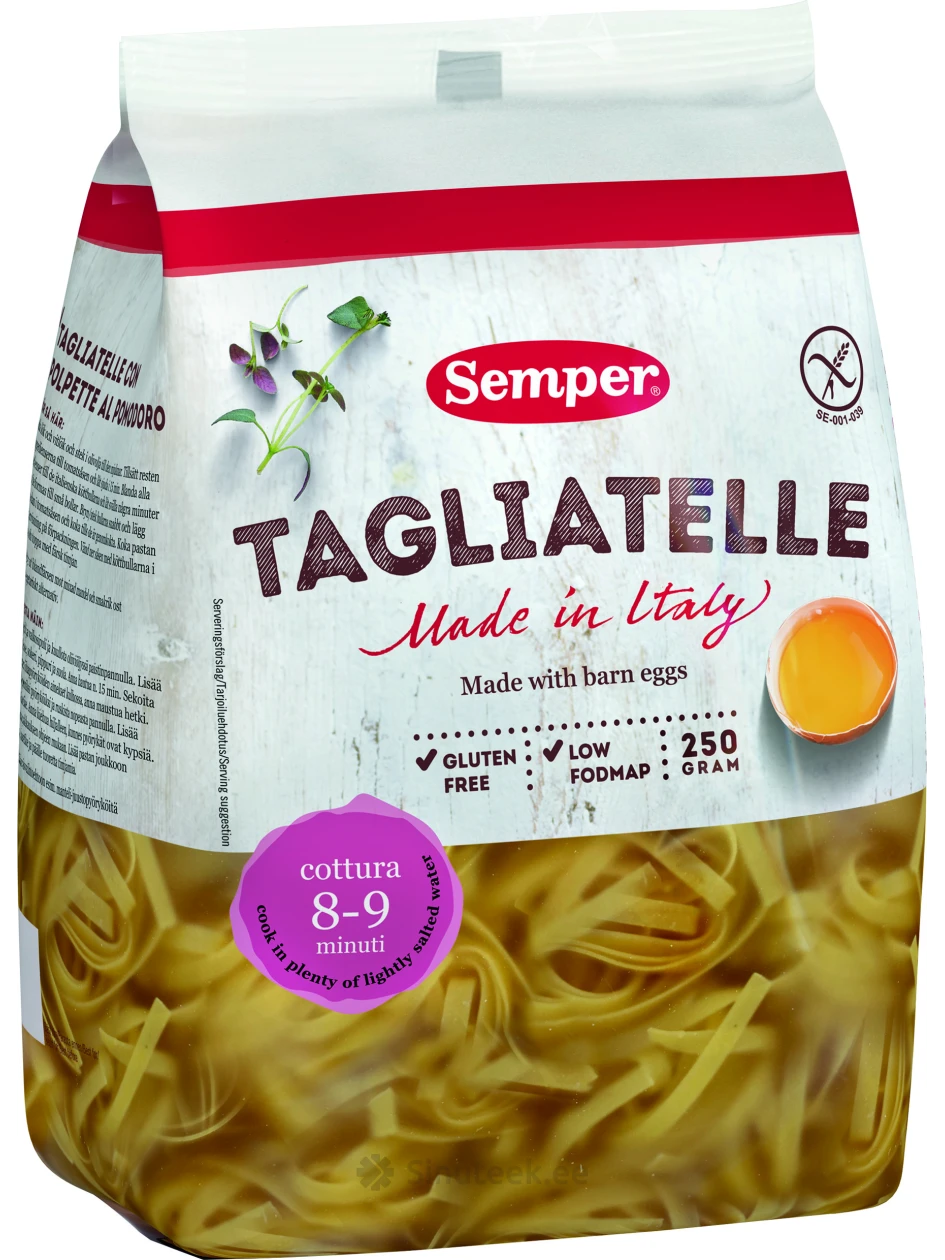 Semper Tagliatelle макароны с безглютеновым яйцом, 250 г - Sinuteek.ee